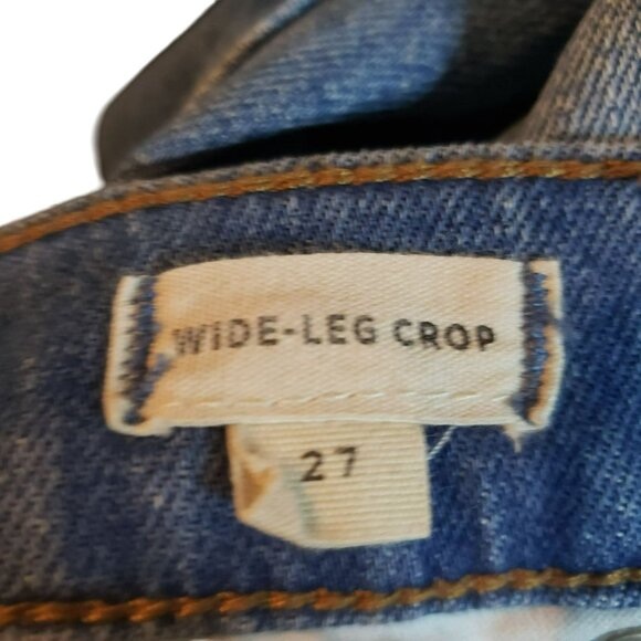 Madewell Wide Leg Crop Womens Jeans 27 Button Fly Raw Hem - Picture 9 of 10